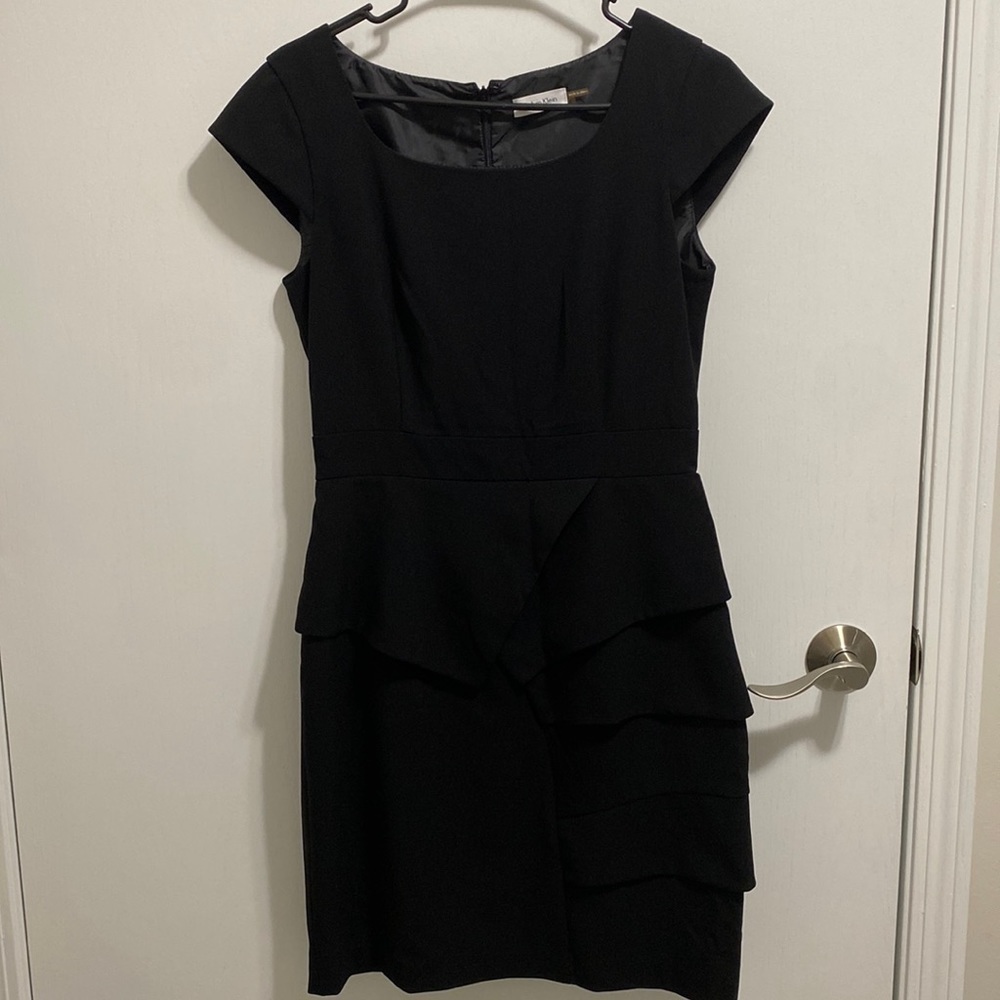 🚨Calvin Klein Womens Layered Ruffled Bottom Dress Black